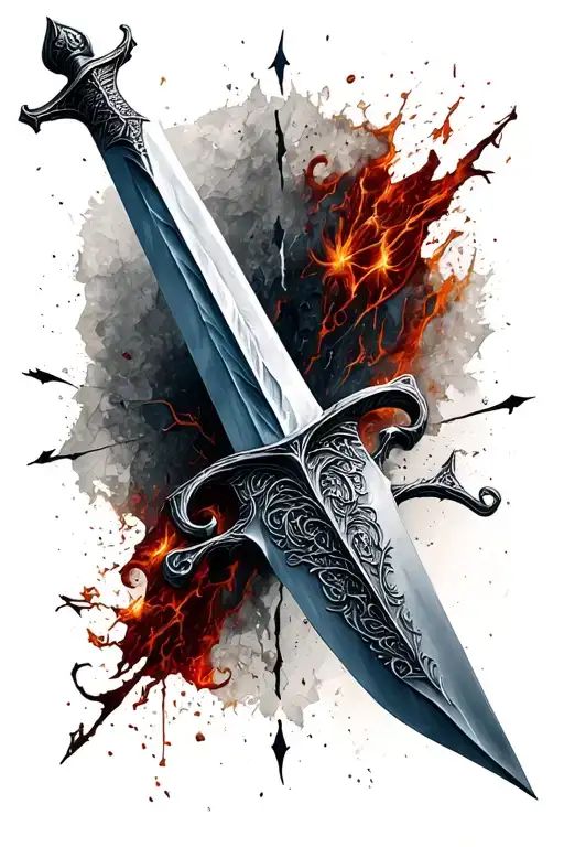 Broken Witcher sword tattoo design idea