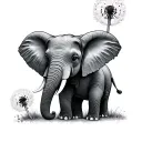 mama and baby elephant tattoo to cover dandelion on wrist tattoo design idea