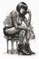 velma nude spread legs woman posing like a metalcore singer tattoo design idea