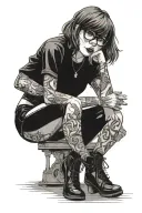 velma nude spread legs woman posing like a metalcore singer tattoo design idea
