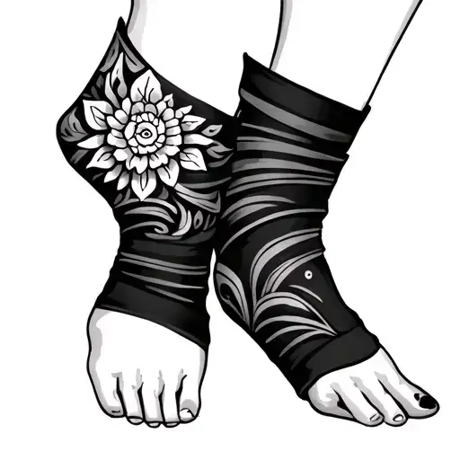ta moko design on ankle wrap around  tattoo design idea
