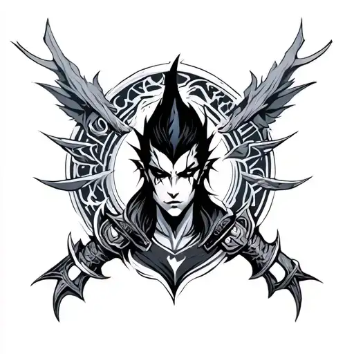 league of Legends kayn legue tattoo design idea