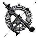 Compound Bow tattoo design idea