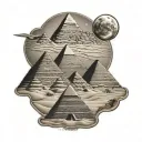 egyption landscape with pyramids tattoo design idea