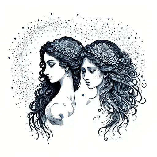Gemini and Aquarius tattoo design idea
