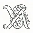 the letters Mr P tattoo design idea