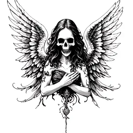 angel of death tattoo design idea
