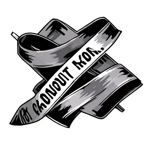 caution tape intertwined tattoo design idea