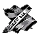 caution tape intertwined tattoo design idea