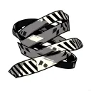 caution tape intertwined tattoo design idea