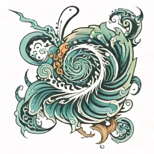 hurricane swirling tattoo design idea