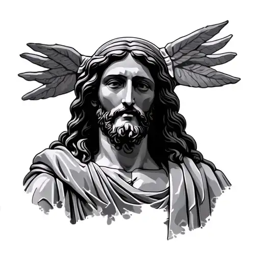 Jesus Statue tattoo design idea