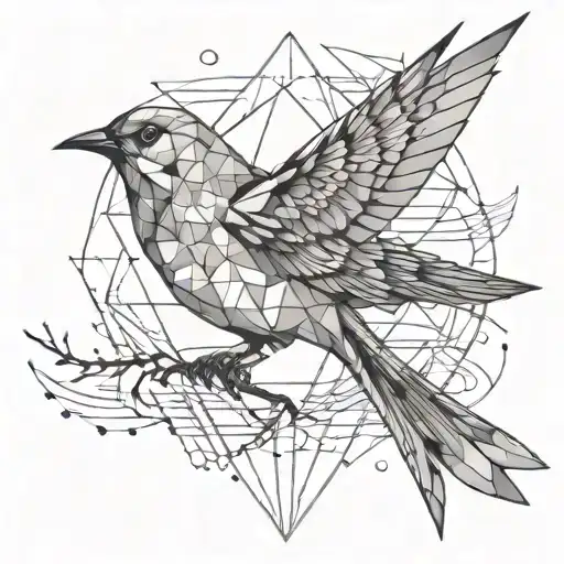 Bird flying tattoo design idea