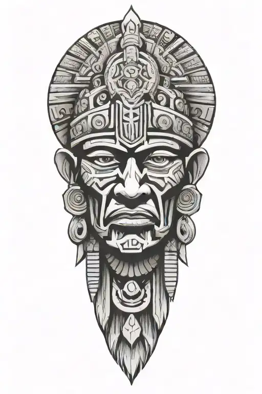 Aztec, chicago, war and life tattoo design idea