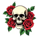 Skull and Roses  tattoo design idea