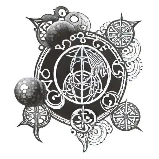 triple goddess symbol tattoo design idea