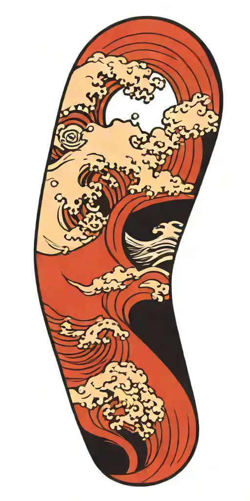 Filler waves flowing tattoo design idea
