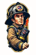 firefighter heroically saving tattoo design idea