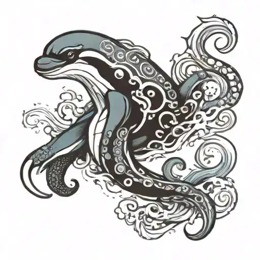 poseidon octopus and orca tattoo design idea