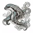 poseidon octopus and orca tattoo design idea