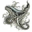 poseidon octopus and orca tattoo design idea