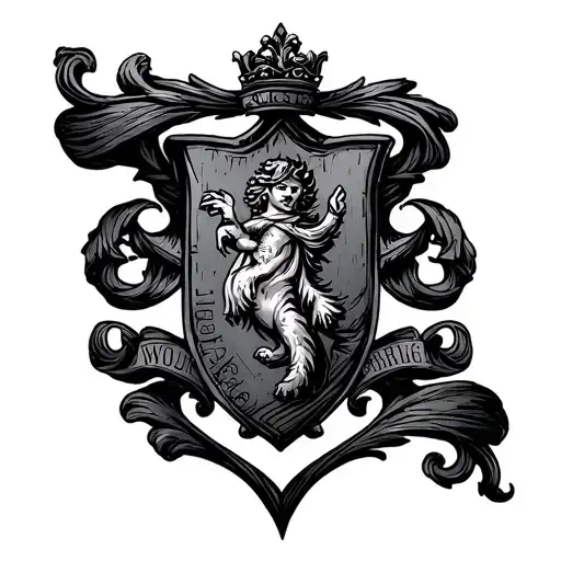 hand tattoo featuring the clan young coat of arms royalty heraldry tattoo design idea