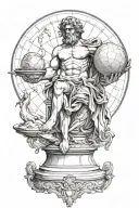 Greek Mythology Atlas holding the world tattoo design idea
