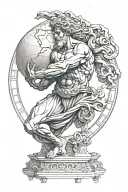 Greek Mythology Atlas holding the world tattoo design idea