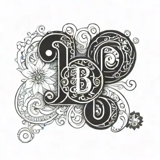 letter B and G in sanskrit style tattoo showcasing tattoo design idea