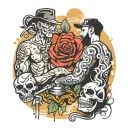 Graffiti artist painting tattoo design idea