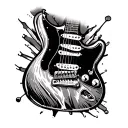 Skeleton Guitar tattoo design idea