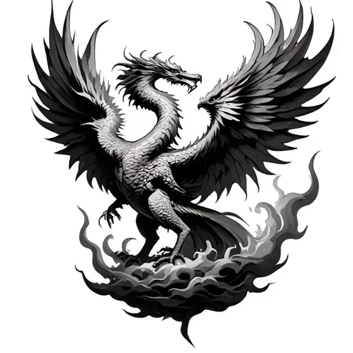 rise of the phoenix from a mole which looks like dragon breath tattoo design idea