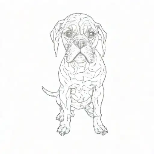boxer dog tattoo design idea