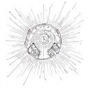 electric rays behind an electrical engineer tattoo design idea