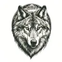 wolf head tattoo design idea