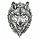 wolf head tattoo design idea