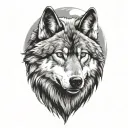 wolf head tattoo design idea