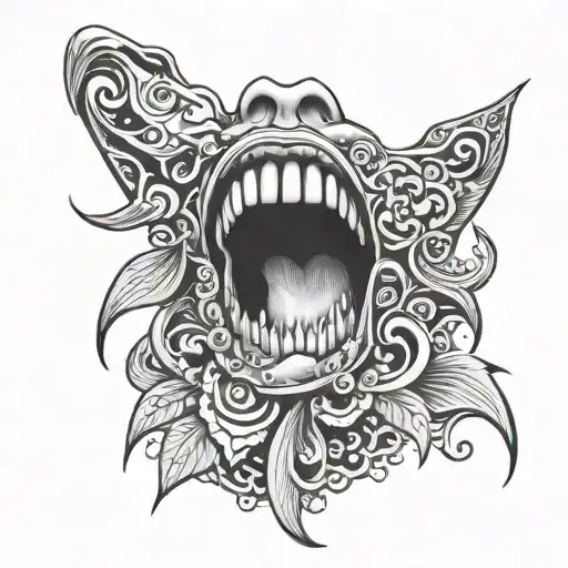 Throat tattoo design idea