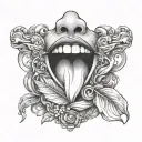 Throat tattoo design idea