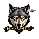 Fenrir wolf head tattoo design idea