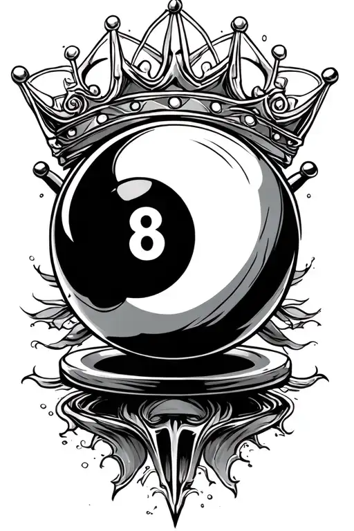 eight ball cut king tattoo design idea