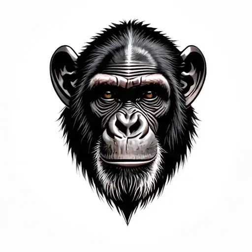 chimp warrior design tattoo design idea