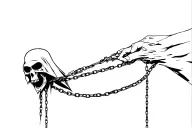 a grim reaper with chains tattoo design idea