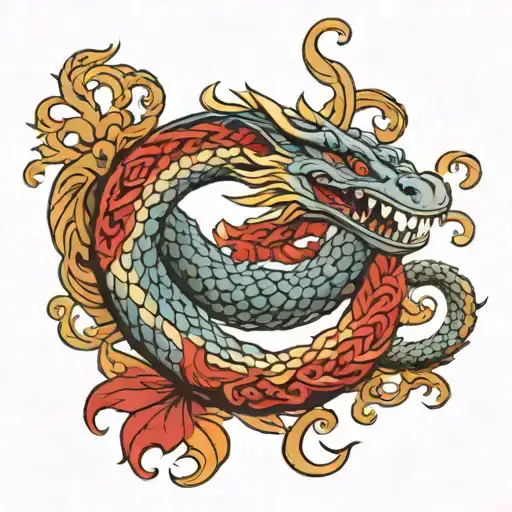 German flag arm sleeve with jormungandr tattoo design idea