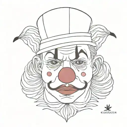 sad clown tattoo design idea