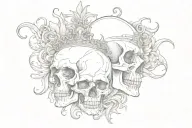 skull kind and queen tattoo design idea