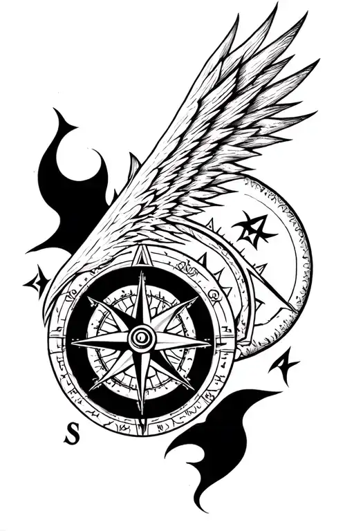 norse compass tattoo design idea