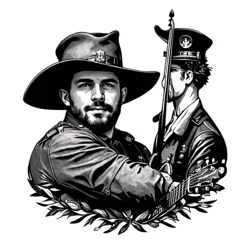 Memorial tattoo for my best friend and a marine. We both loved old country music and old outlaws in black ink. I wanted  tattoo design idea