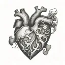a heart with a missing puzzle piece tattoo design idea