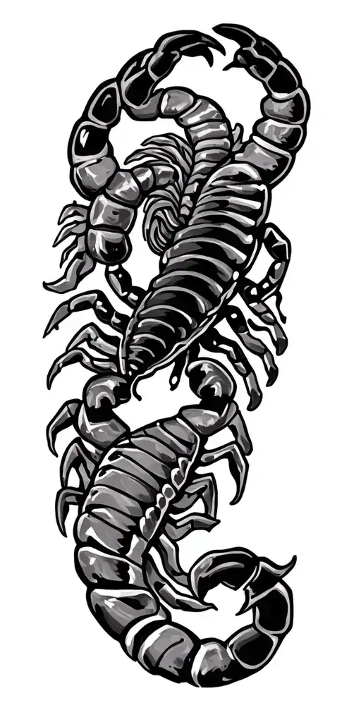 Polynesian tattoo featuring with scorpion crawling tattoo design idea
